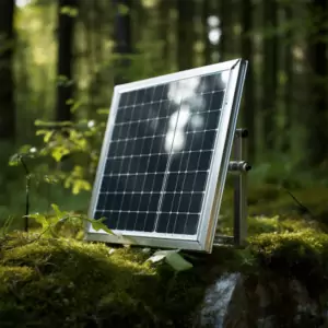 solar panel in a forest background