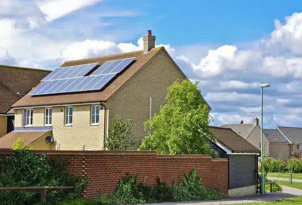 solar panel on a domestic roof